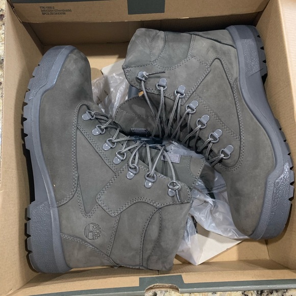 grey 6 inch timberland field boots
